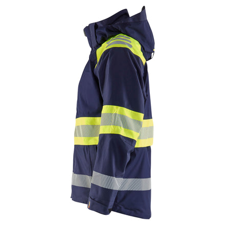 Blaklader 4420 Hi Vis Shell Jacket Navy Blue Hi Vis Yellow Left