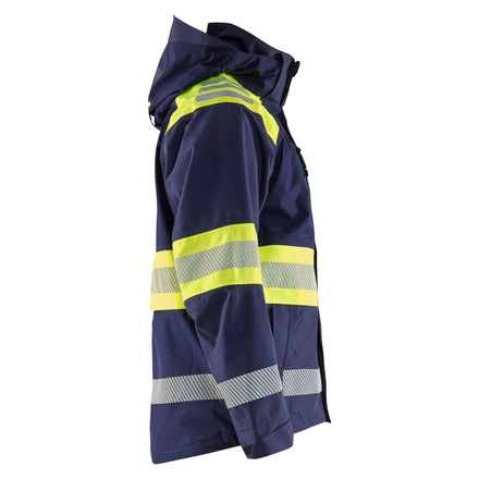 Blaklader 4420 Hi Vis Shell Jacket Navy Blue Hi Vis Yellow Right