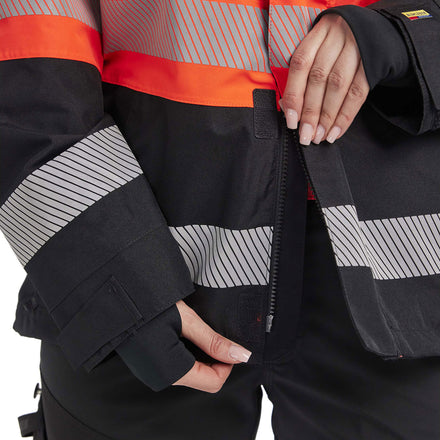 Blaklader 4430 Womens Hi Vis Shell Jacket Black Hi Vis Red Feature 4