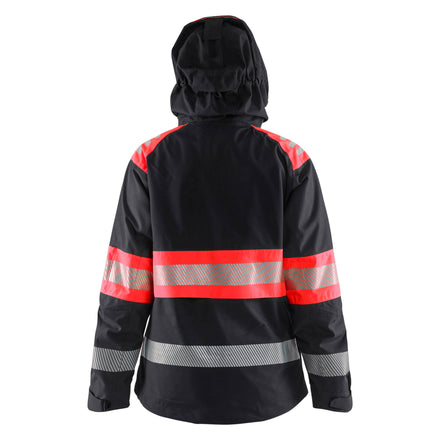Blaklader 4430 Womens Hi Vis Shell Jacket Black Hi Vis Red Feature