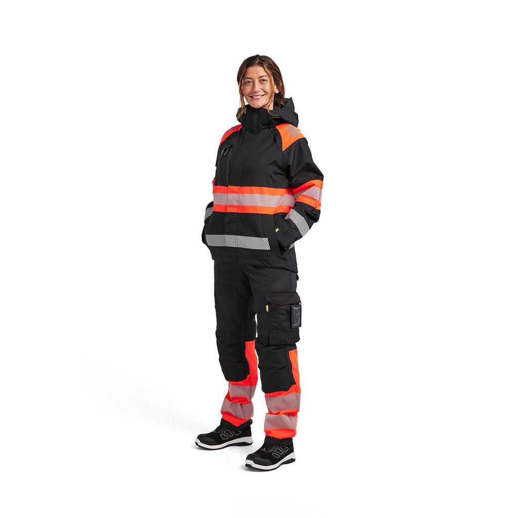 Blaklader 4430 Womens Hi Vis Shell Jacket Black Hi Vis Red Model