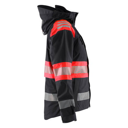 Blaklader 4430 Womens Hi Vis Shell Jacket Black Hi Vis Red Right