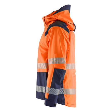 Blaklader 4435 Hi Vis Shell Jacket Hi Vis Orange Navy Blue Left