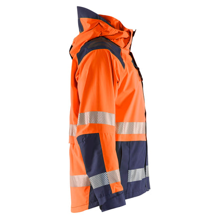 Blaklader 4435 Hi Vis Shell Jacket Hi Vis Orange Navy Blue Right