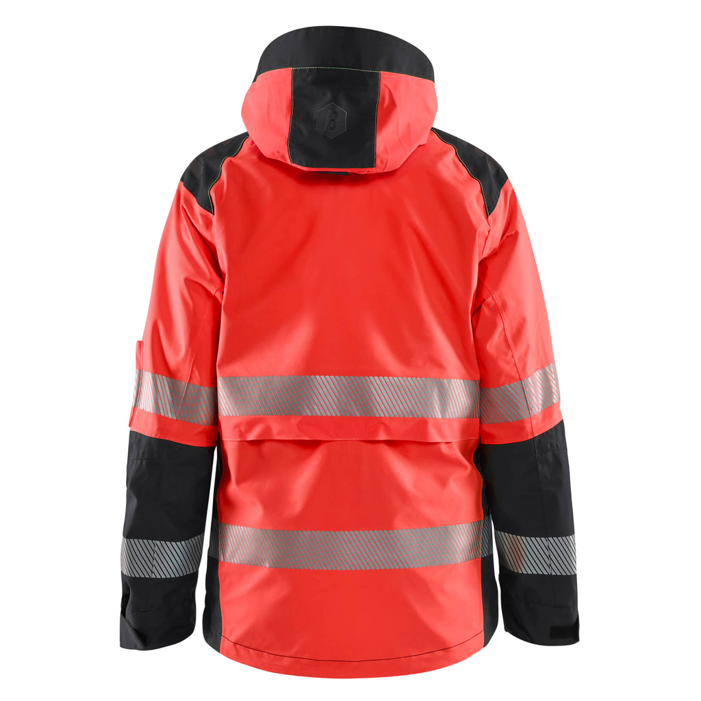 Blaklader 4436 Womens Hi Vis Shell Jacket Hi Vis Red Black Back