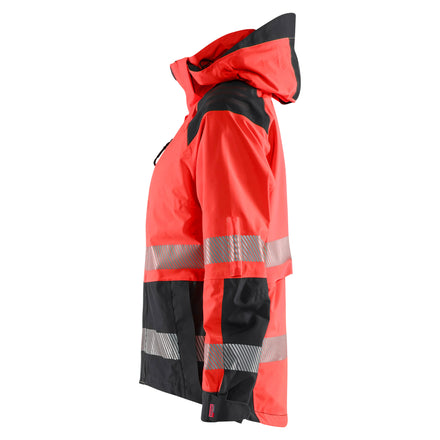Blaklader 4436 Womens Hi Vis Shell Jacket Hi Vis Red Black Left