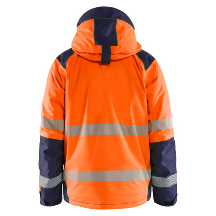 Blaklader 4455 Hi Vis Winter Jacket Hi Vis Orange Navy Blue Back