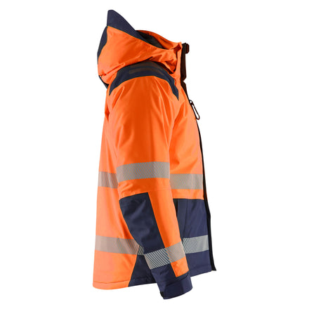 Blaklader 4455 Hi Vis Winter Jacket Hi Vis Orange Navy Blue Right
