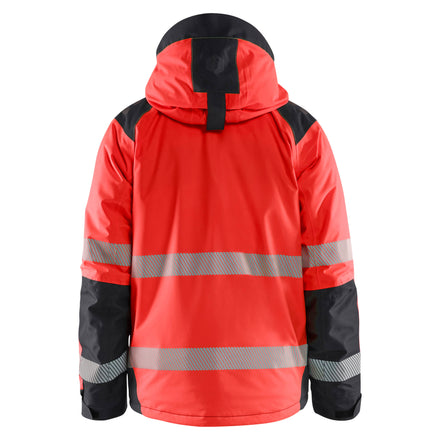 Blaklader 4455 Hi Vis Winter Jacket Hi Vis Red Black Back