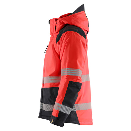 Blaklader 4455 Hi Vis Winter Jacket Hi Vis Red Black Left