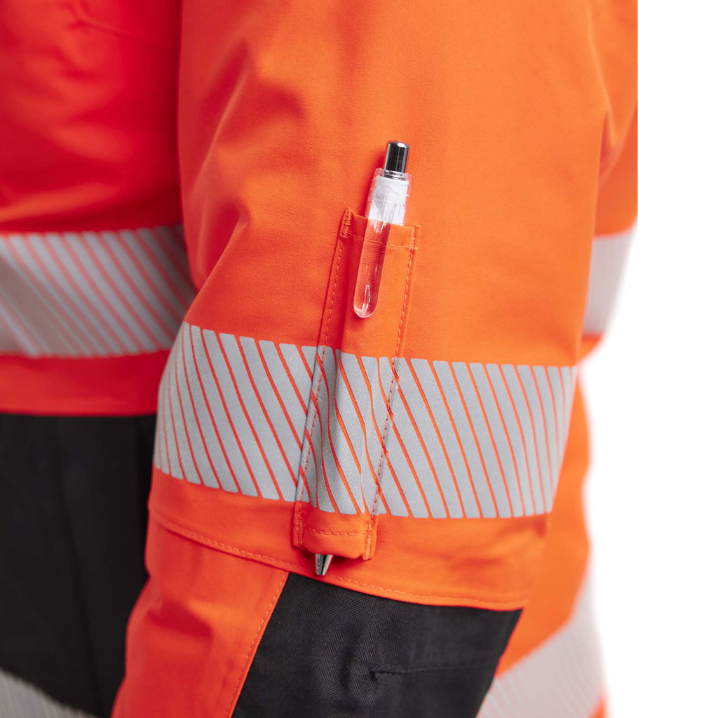 Blaklader 4456 Womens Hi Vis Winter Jacket Hi Vis Red Black Feature 1