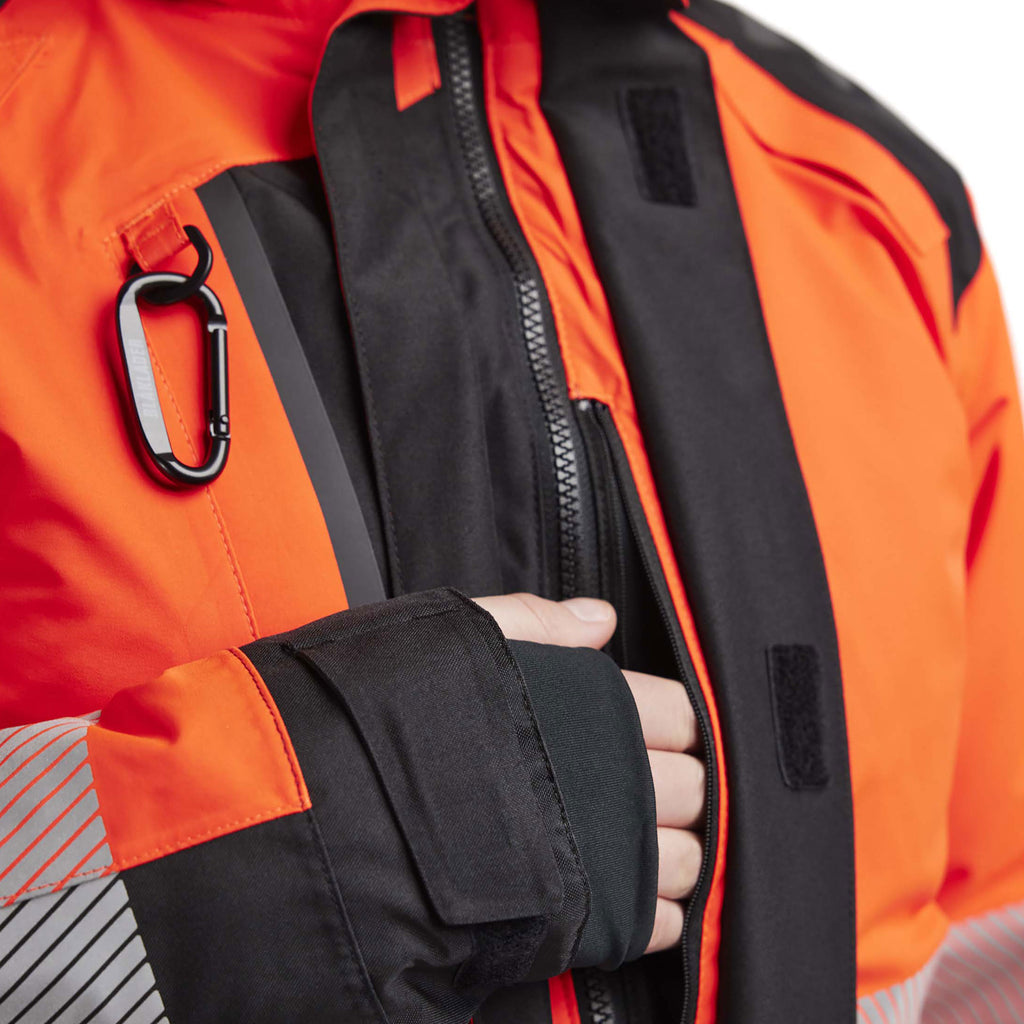 Blaklader 4456 Womens Hi Vis Winter Jacket Hi Vis Red Black Feature 3