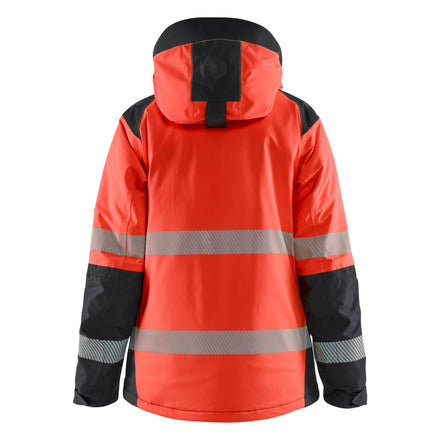 Blaklader 4456 Womens Hi Vis Winter Jacket Hi Vis Red Black Back