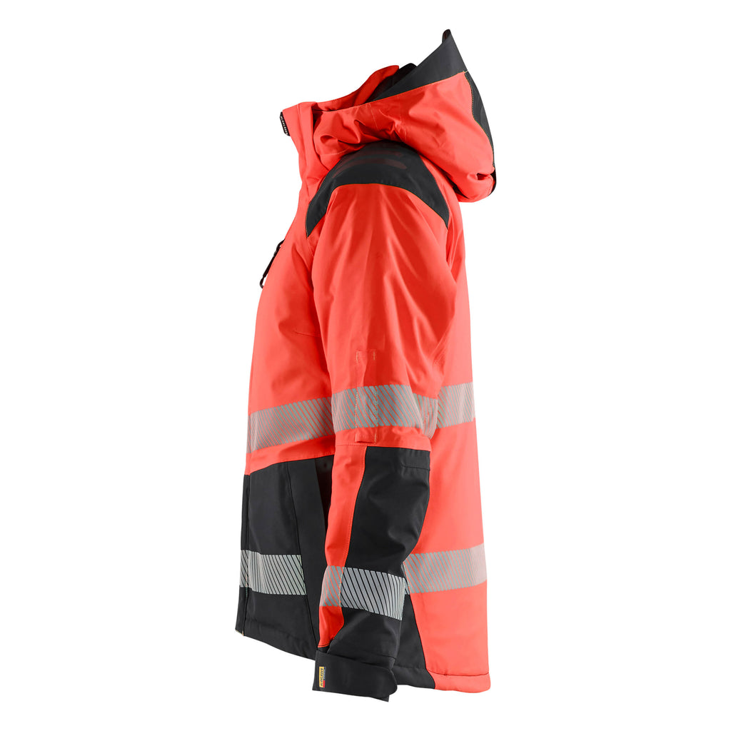 Blaklader 4456 Womens Hi Vis Winter Jacket Hi Vis Red Black Left