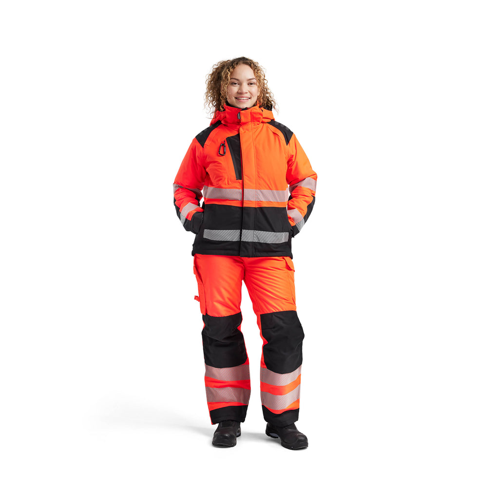 Blaklader 4456 Womens Hi Vis Winter Jacket Hi Vis Red Black Model