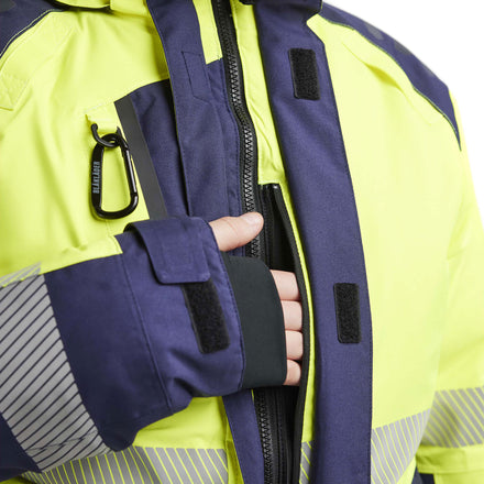 Blaklader 4456 Womens Hi Vis Winter Jacket Hi Vis Yellow Navy Blue Feature 3