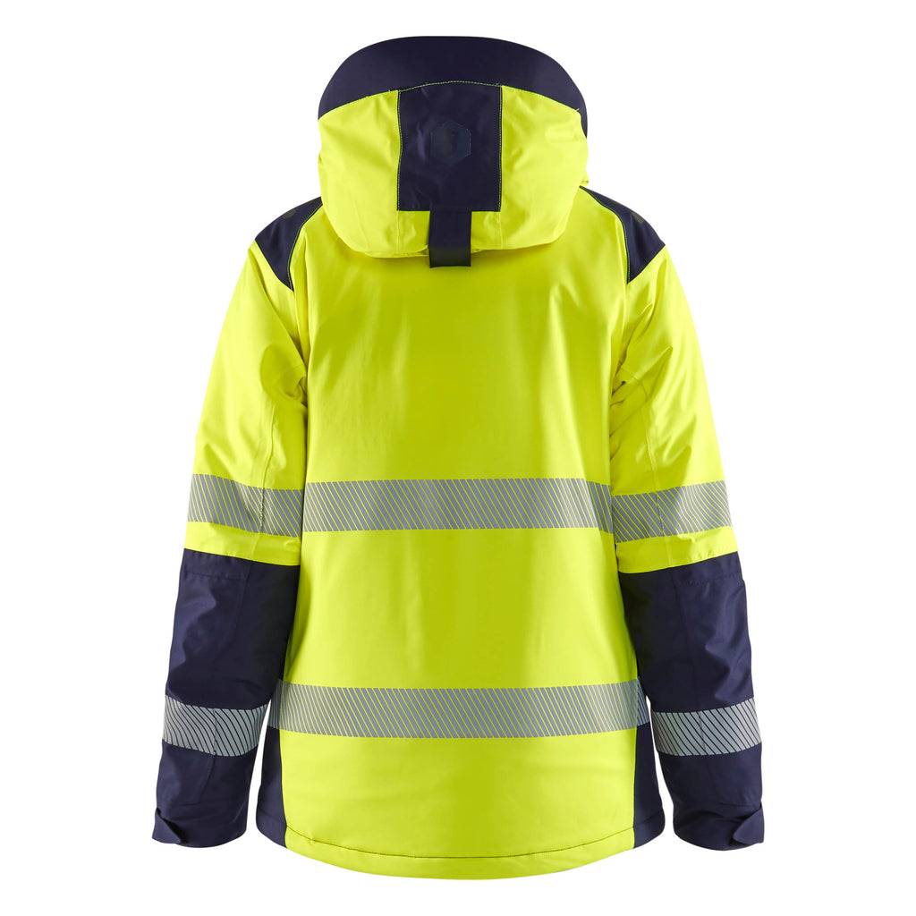 Blaklader 4456 Womens Hi Vis Winter Jacket Hi Vis Yellow Navy Blue Back