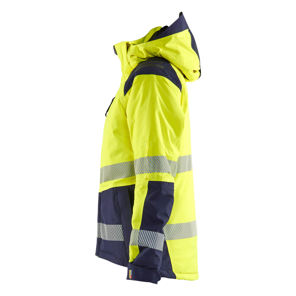 Blaklader 4456 Womens Hi Vis Winter Jacket Hi Vis Yellow Navy Blue Left