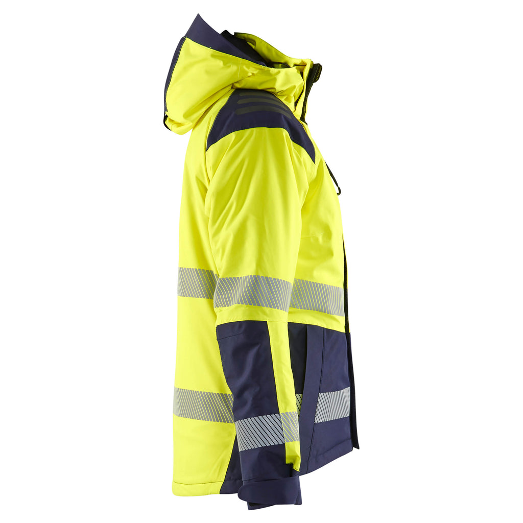 Blaklader 4456 Womens Hi Vis Winter Jacket Hi Vis Yellow Navy Blue Right