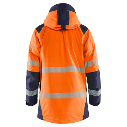 Blaklader 4457 Hi Vis Winter Parka Hi Vis Orange Navy Blue Back
