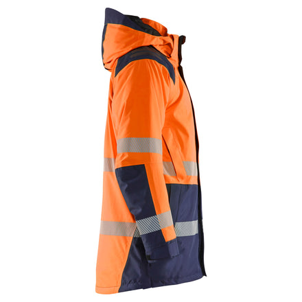 Blaklader 4457 Hi Vis Winter Parka Hi Vis Orange Navy Blue Right