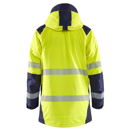 Blaklader 4457 Hi Vis Winter Parka Hi Vis Yellow Navy Blue Back