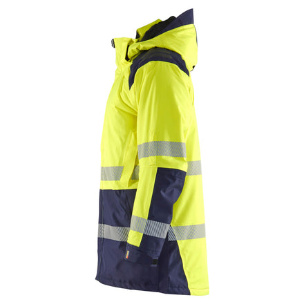 Blaklader 4457 Hi Vis Winter Parka Hi Vis Yellow Navy Blue Left
