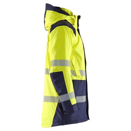 Blaklader 4457 Hi Vis Winter Parka Hi Vis Yellow Navy Blue Right