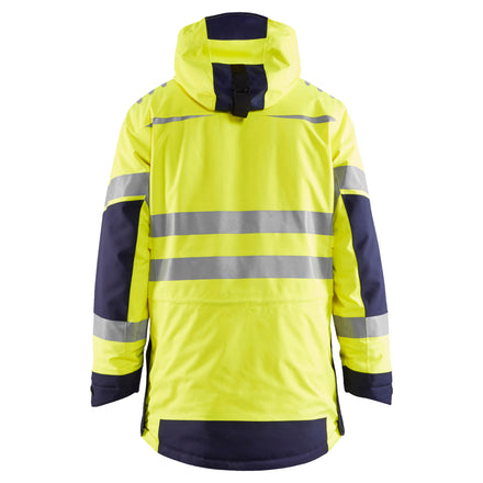 Blaklader 4469 Hi Vis Parka Evolution Hi Vis Yellow Navy Blue Back