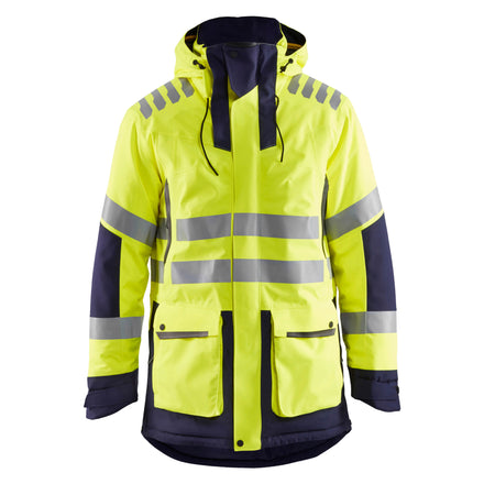 Blaklader 4469 Hi Vis Parka Evolution Hi Vis Yellow Navy Blue Main