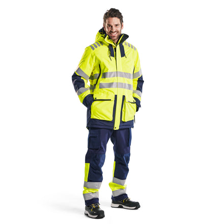 Blaklader 4469 Hi Vis Parka Evolution Hi Vis Yellow Navy Blue Model