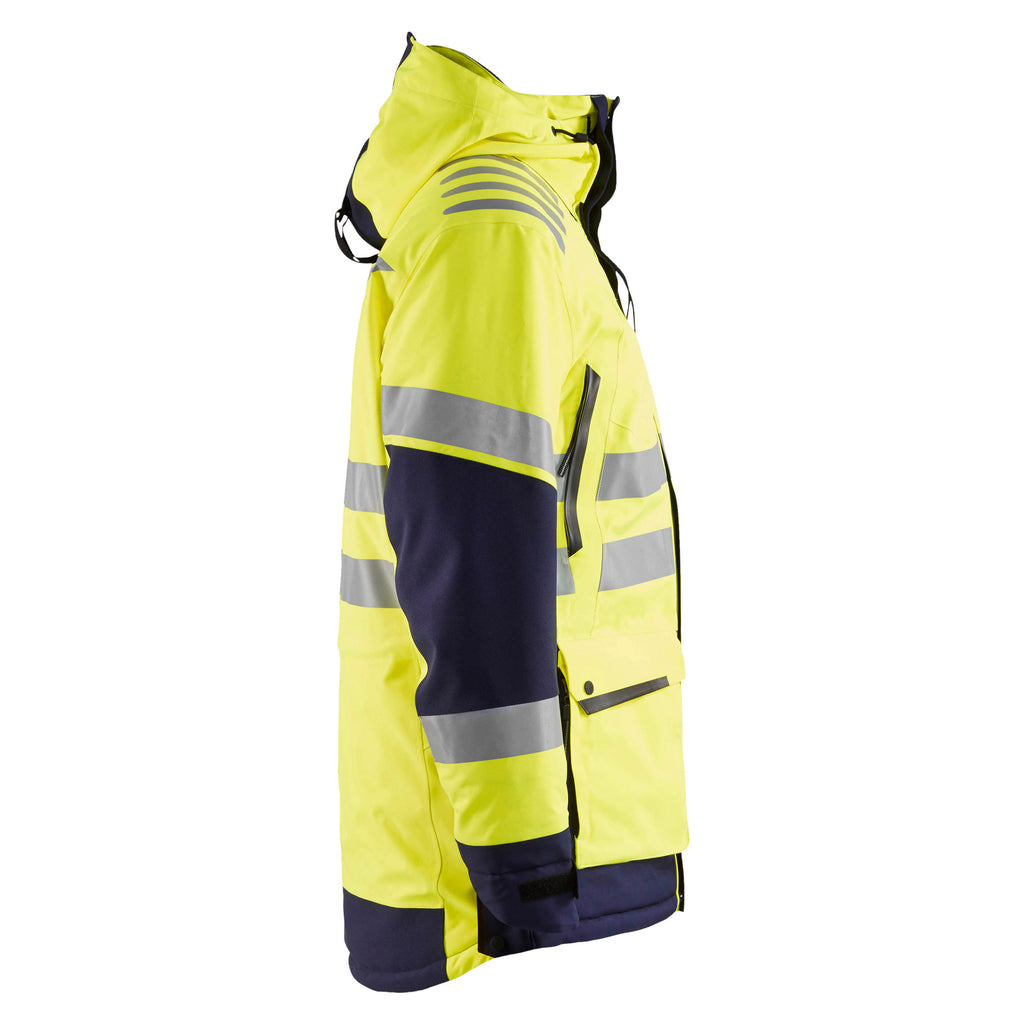 Blaklader 4469 Hi Vis Parka Evolution Hi Vis Yellow Navy Blue Right