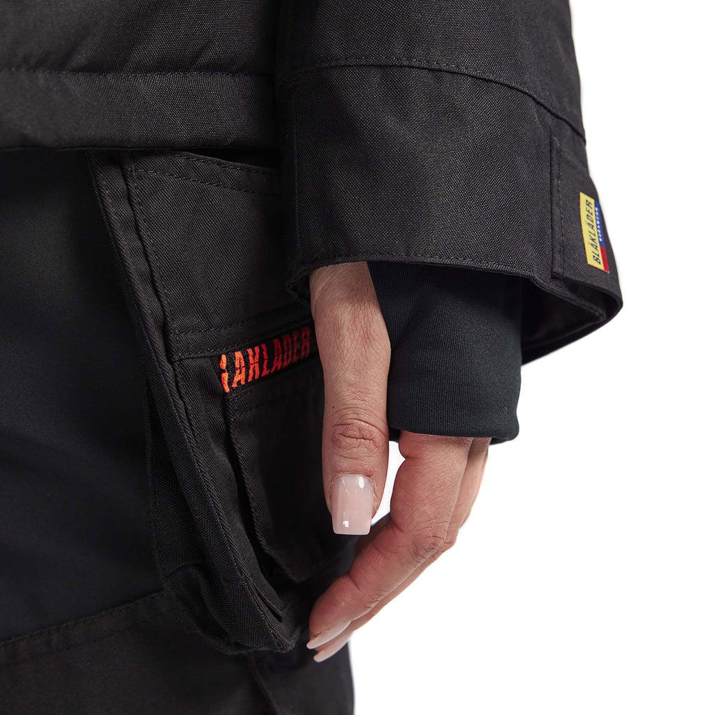 Blaklader 4470 Womens Hi Vis Winter Jacket Black Hi Vis Red Feature 1