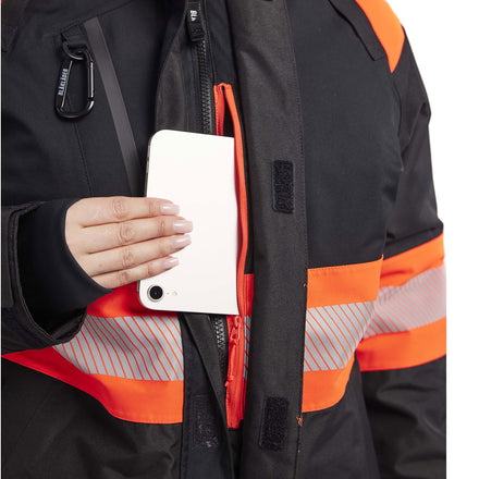 Blaklader 4470 Womens Hi Vis Winter Jacket Black Hi Vis Red Feature 3