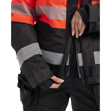 Blaklader 4470 Womens Hi Vis Winter Jacket Black Hi Vis Red Feature 4