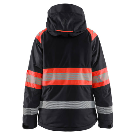 Blaklader 4470 Womens Hi Vis Winter Jacket Black Hi Vis Red Back