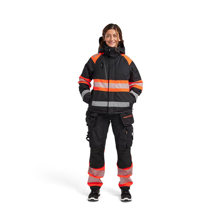 Blaklader 4470 Womens Hi Vis Winter Jacket Black Hi Vis Red Model