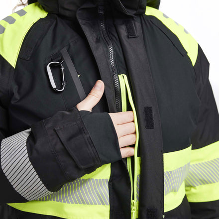 Blaklader 4470 Womens Hi Vis Winter Jacket Black Hi Vis Yellow Feature 2