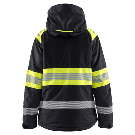 Blaklader 4470 Womens Hi Vis Winter Jacket Black Hi Vis Yellow Back
