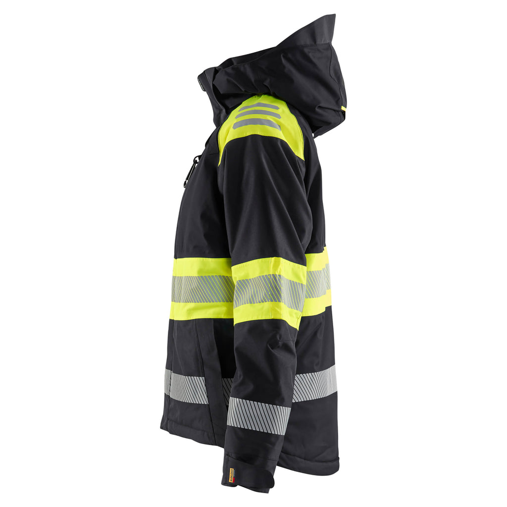 Blaklader 4470 Womens Hi Vis Winter Jacket Black Hi Vis Yellow Left