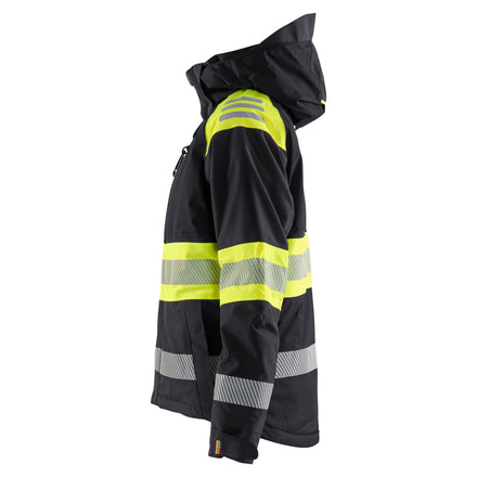 Blaklader 4470 Womens Hi Vis Winter Jacket Black Hi Vis Yellow Left