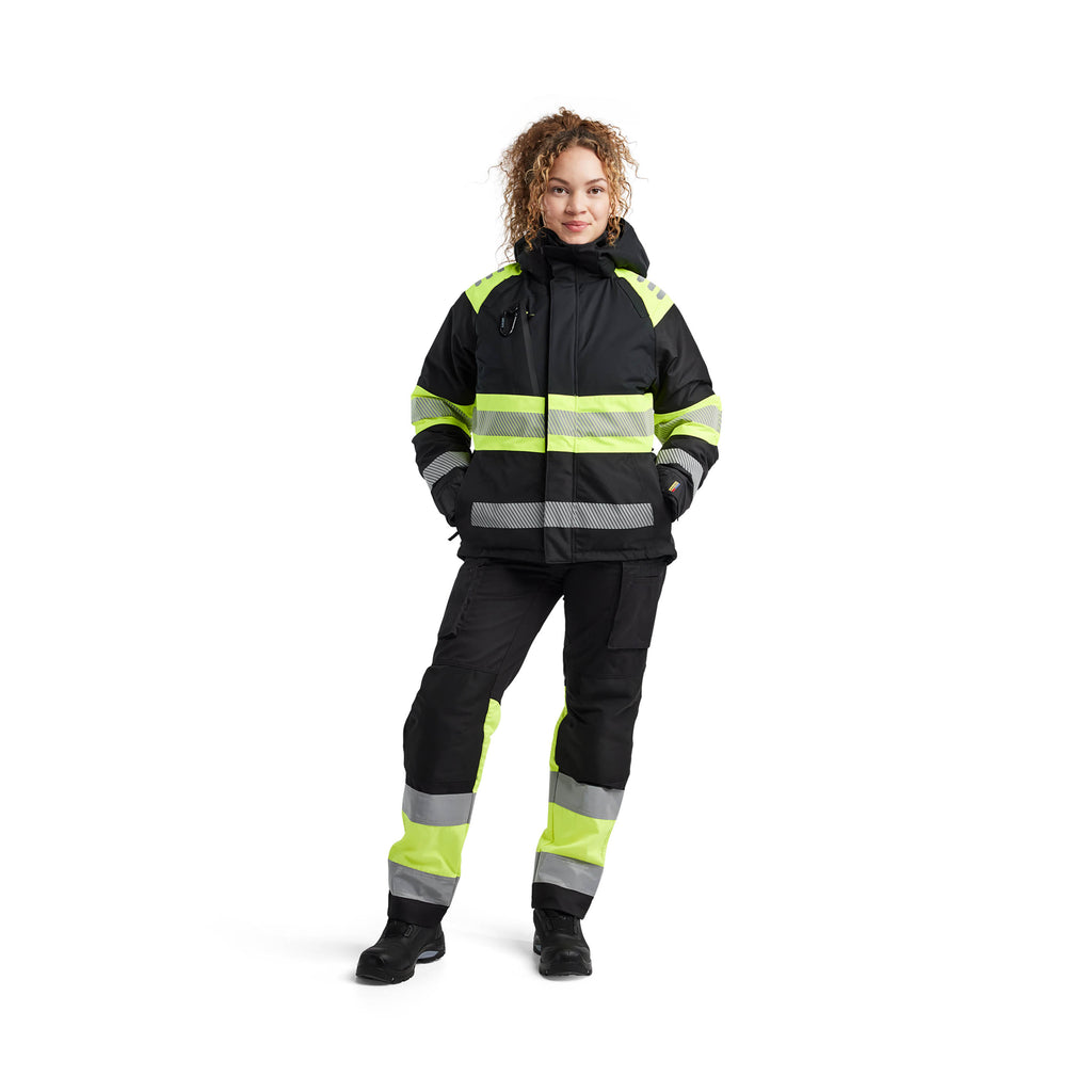 Blaklader 4470 Womens Hi Vis Winter Jacket Black Hi Vis Yellow Model