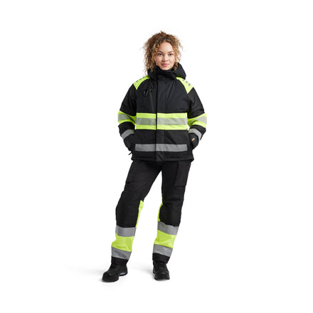 Blaklader 4470 Womens Hi Vis Winter Jacket Black Hi Vis Yellow Model