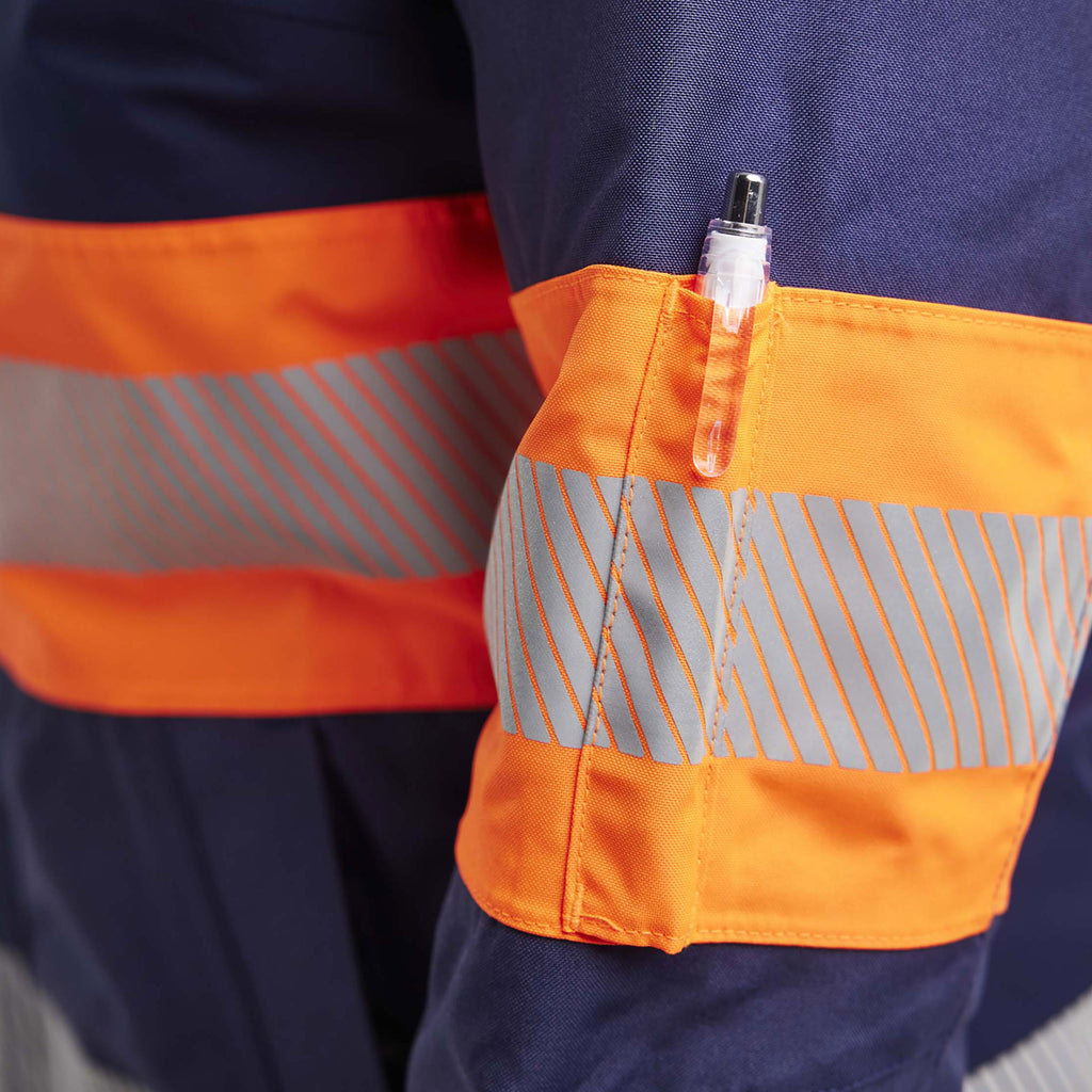 Blaklader 4470 Womens Hi Vis Winter Jacket Navy Blue Hi Vis Orange Feature 1