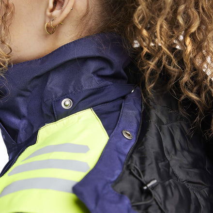 Blaklader 4470 Womens Hi Vis Winter Jacket Navy Blue Hi Vis Orange Feature 3