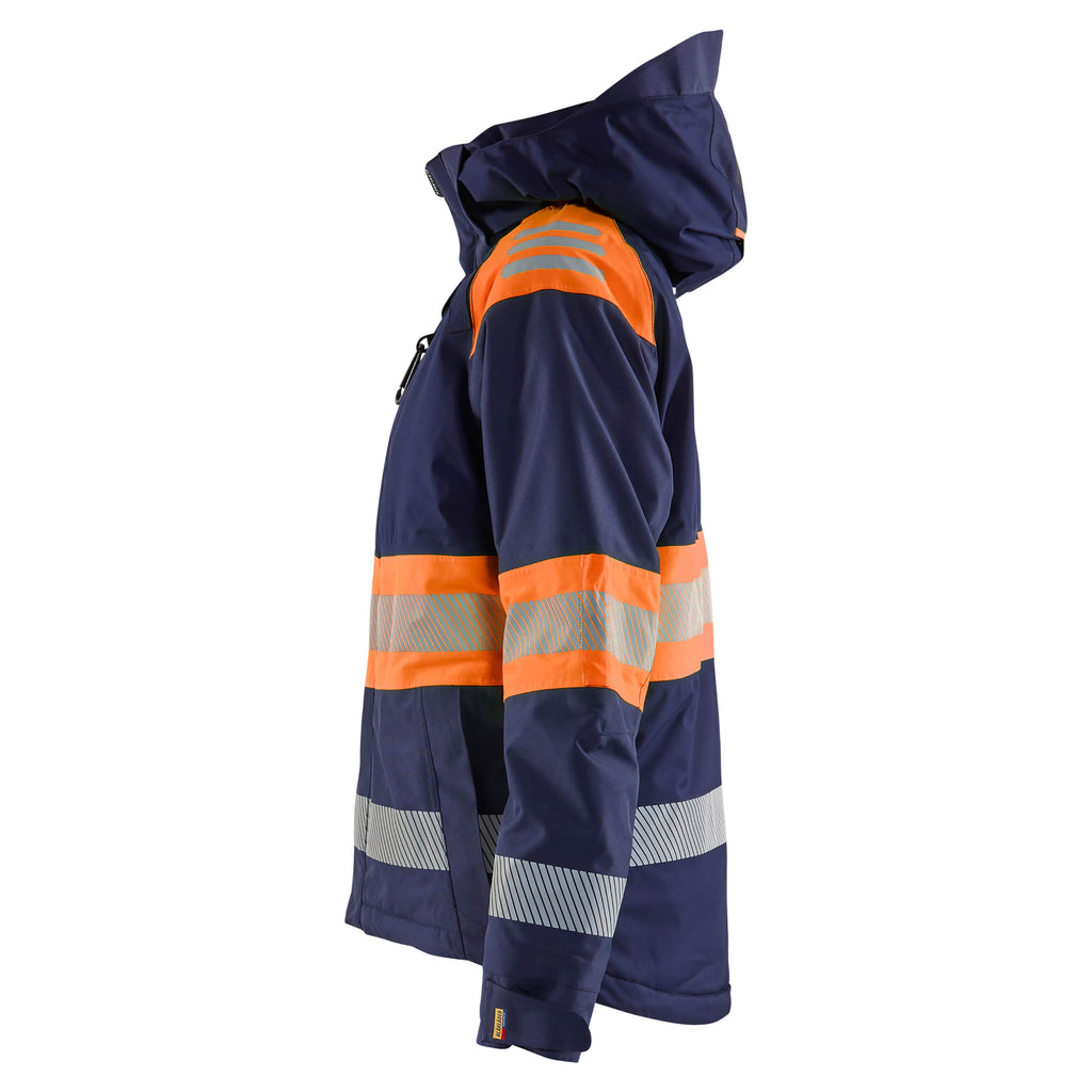 Blaklader 4470 Womens Hi Vis Winter Jacket Navy Blue Hi Vis Orange Left