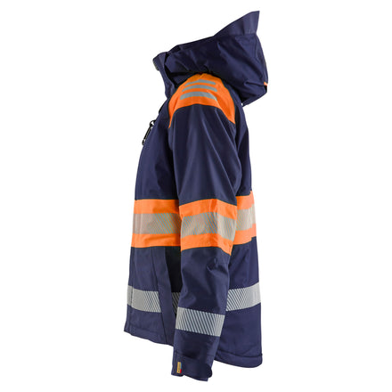 Blaklader 4470 Womens Hi Vis Winter Jacket Navy Blue Hi Vis Orange Left