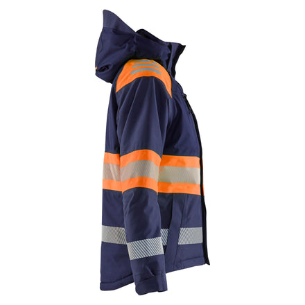 Blaklader 4470 Womens Hi Vis Winter Jacket Navy Blue Hi Vis Orange Right