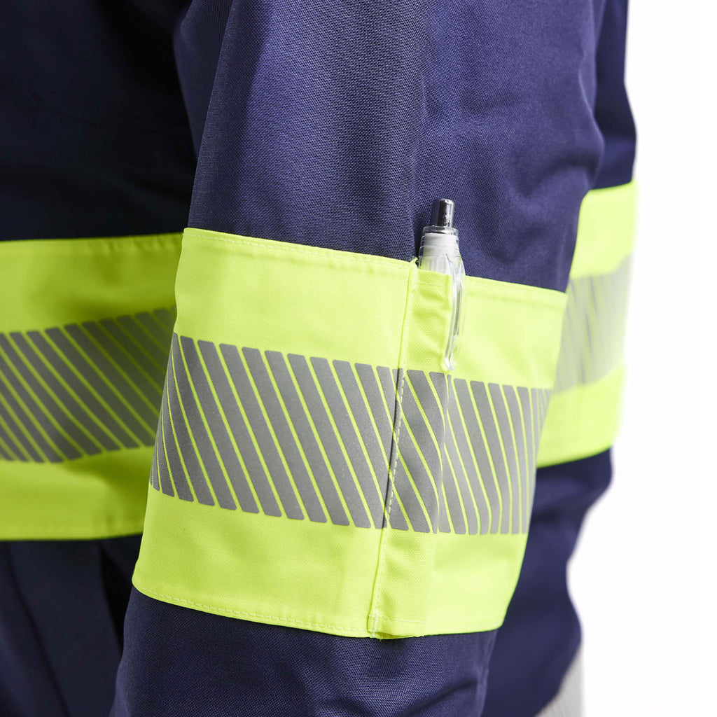 Blaklader 4470 Womens Hi Vis Winter Jacket Navy Blue Hi Vis Yellow Feature 1