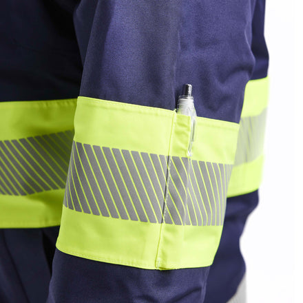 Blaklader 4470 Womens Hi Vis Winter Jacket Navy Blue Hi Vis Yellow Feature 1